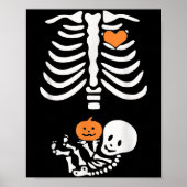 Halloween Maternity Skeleton Baby Heart Pregnancy Poster (Voorkant)