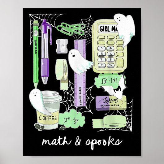 Halloween Math Teacher Ghosts Trig Or Treat Studen Poster (Voorkant)