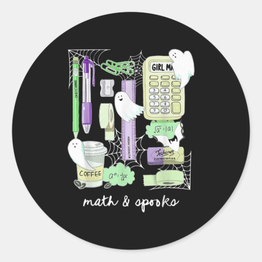 Halloween Math Teacher Ghosts Trig Or Treat Studen Ronde Sticker (Voorkant)