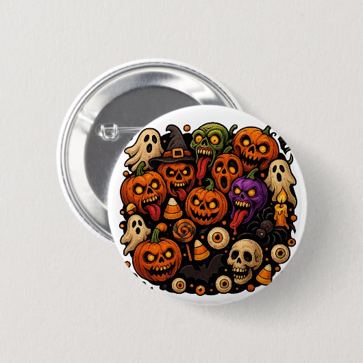 Halloween Mayhem Spooky & Gekke Ronde Button 5,7 Cm (Voorkant /achterkant)
