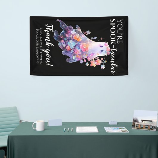 Halloween medewerker bedankt spandoek (Beurs)