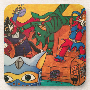 Halloween Medieval Knight Costume Cats Drankjes Onderzetter