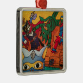 Halloween Medieval Knight Costume Cats Metalen Ornament (Rechts)