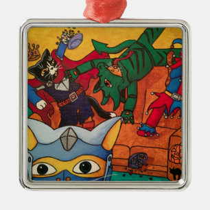 Halloween Medieval Knight Costume Cats Metalen Ornament