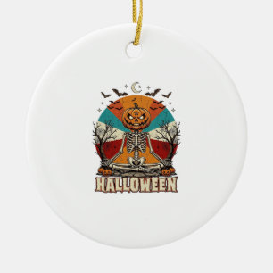 Halloween Mediterende Pompoen Skelet Retro Zon Ba Keramisch Ornament