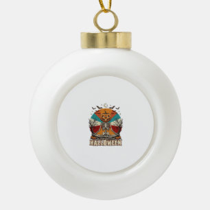 Halloween Mediterende Pompoen Skelet Retro Zon Ba Keramische Bal Ornament