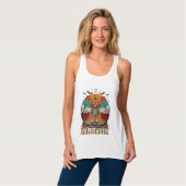 Halloween Mediterende Pompoen Skelet Retro Zon Ba Tanktop (Volledige Voorkant)