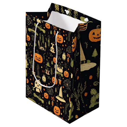 Halloween Medium Cadeauzakje (Voorkant Gekanteld)