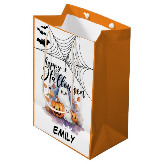  Halloween Medium Trick or treat Bag Cadeauzakje (Voorkant Gekanteld)