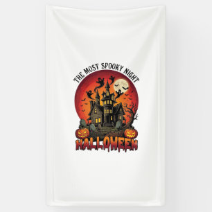 Halloween Meest Griezelige Nacht Spokenhuis Geeste Spandoek