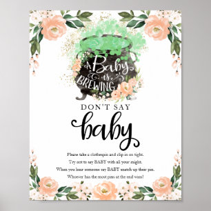Halloween Meisje Baby Borrel Niet Zeggen Baby Bord Poster