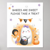Halloween Meisje Baby shower Kleine Ghost Favor Si Poster (Voorkant)