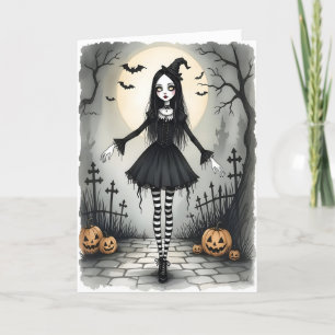 Halloween Meisje Feestdagen Kaart