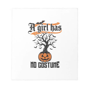Halloween Meisje Geen Kostuum Vintage Pompoen_1 Notitieblok