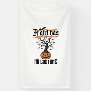 Halloween Meisje Geen Kostuum Vintage Pompoen_1 Spandoek