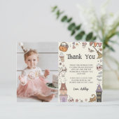 Halloween Meisje Ghost Verjaardag Foto Dank u Kaar Bedankkaart (Staand voorkant)
