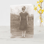  Halloween meisje in het kostuum van 1920 Kaart (Gele Bloem)