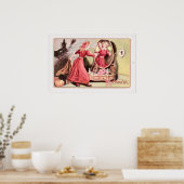 Halloween meisje in rode jurk Poster (Keuken)