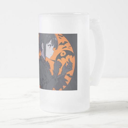 Halloween meisje matglas bierpul (Voorkant rechts)