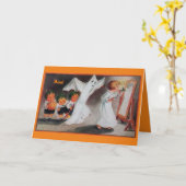  Halloween Meisje met Candle Kaart (Gele Bloem)