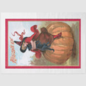  halloween meisje met heks Pet en zwarte kat Tissuepapier (Voorkant)