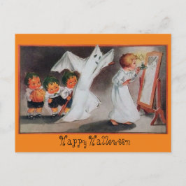  halloween meisje met kaars briefkaart