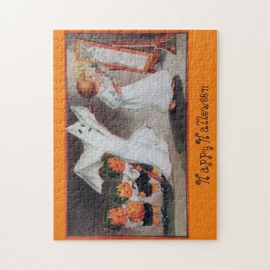  halloween meisje met kaars legpuzzel (Verticaal)