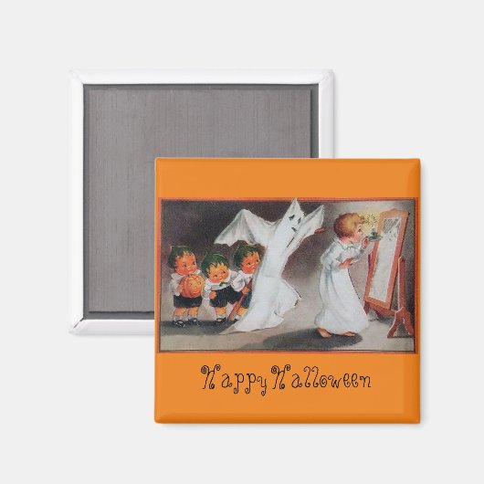 Halloween meisje met kaars Magnet (Voorkant / Achterkant)