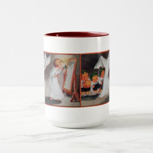  Halloween meisje met kaars Mok (Midden)