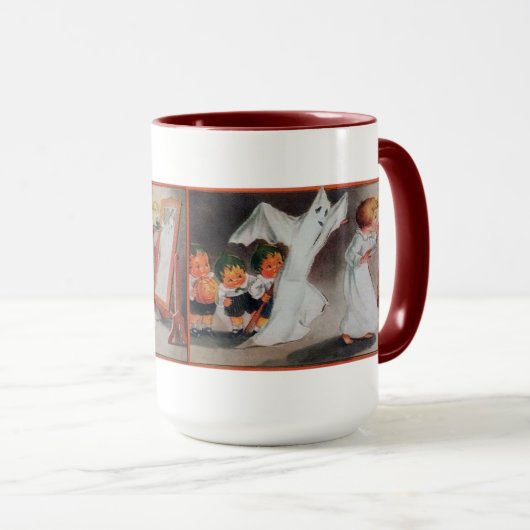  Halloween meisje met kaars Mok (Voorkant rechts)