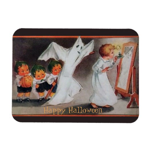  Halloween Meisje met Kaarsmagneet Magneet (Horizontaal)