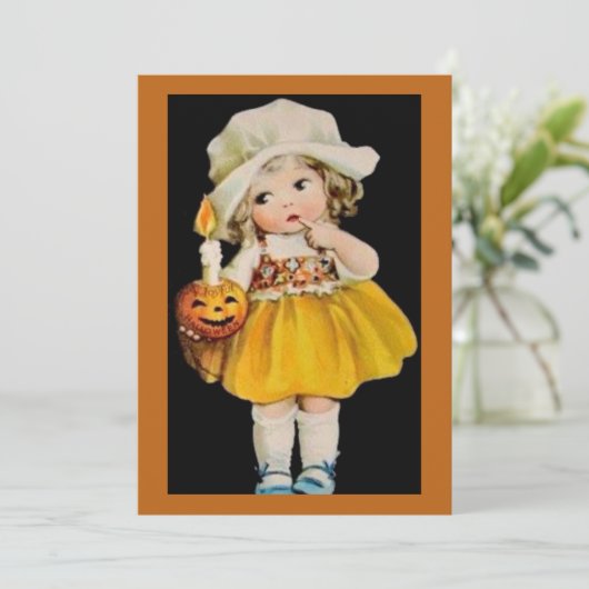 halloween meisje met pompoen (Staand voorkant)