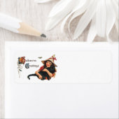  halloween, meisje met zwarte kat etiket (Insitu)