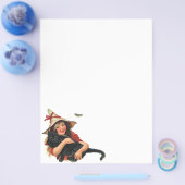  halloween, meisje met zwarte kat flyer (Enkel)