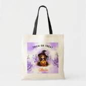Halloween Meisje Schattige Kleine Heks Snoep Tote Bag (Voorkant)