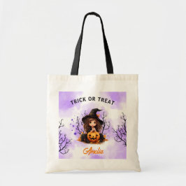 Halloween Meisje Schattige Kleine Heks Snoep Tote Bag