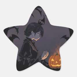 Halloween meisje ster sticker