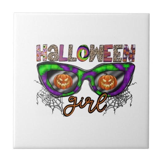 Halloween Meisje Tegeltje (Voorkant)