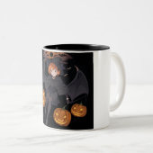 Halloween meisje tweekleurige koffiemok (Voorkant rechts)