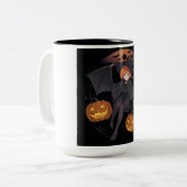 Halloween meisje tweekleurige koffiemok (Voorkant links)