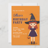 Halloween meisje verjaardag kaart (Voorkant)