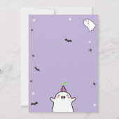 Halloween Meisje Verjaardag Nodig Paarse Leuke Gee Kaart (Achterkant)