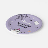 Halloween Meisje Verjaardag Paarse Leuke Geest Papieren Bordje (Gekanteld)