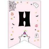 Halloween Meisje Verjaardag Roze Leuke Ghost Vlaggetjes (Tweede vlag)