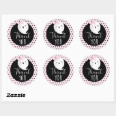 Halloween Meisje Verjaardag Roze Zwart Dank u Ronde Sticker (Vel)