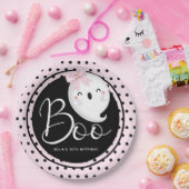 Halloween Meisje Verjaardag Roze Zwart Gepersonali Papieren Bordje (Feest)