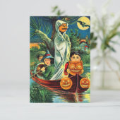  halloween-meisjes en pompoenen aan boord (Staand voorkant)