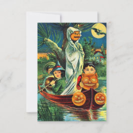 halloween-meisjes en pompoenen aan boord