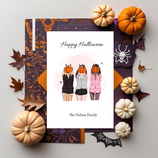 Halloween meisjes kaart