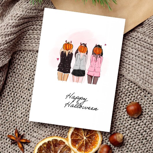 Halloween meisjes kaart
